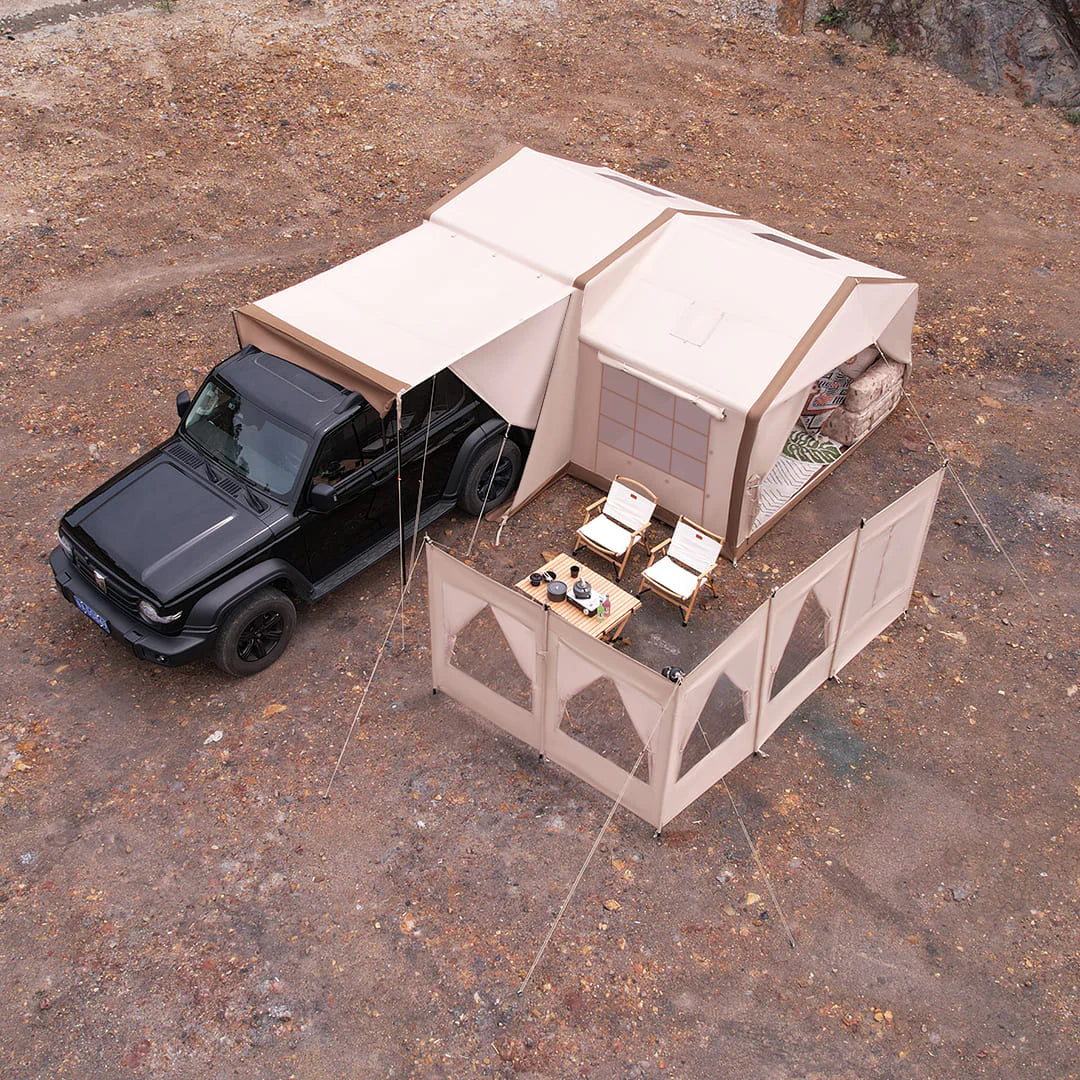 Vorbestellung: MKCAMP™ Tesla / SUV Camping Two Room Oxford Zelt (verbesserte 3. Generation)