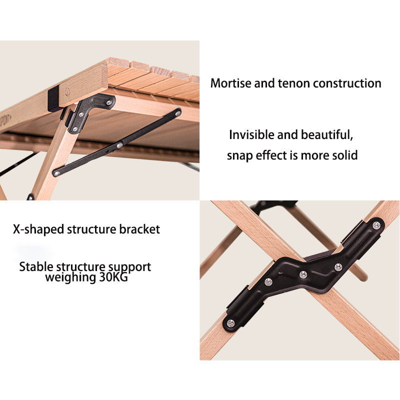 MKCAMP™ foldable solid wood outdoor camping table