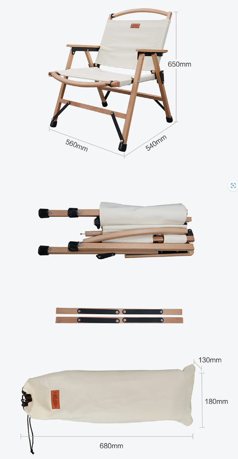 MKCAMP™ solid wood outdoor camping chair