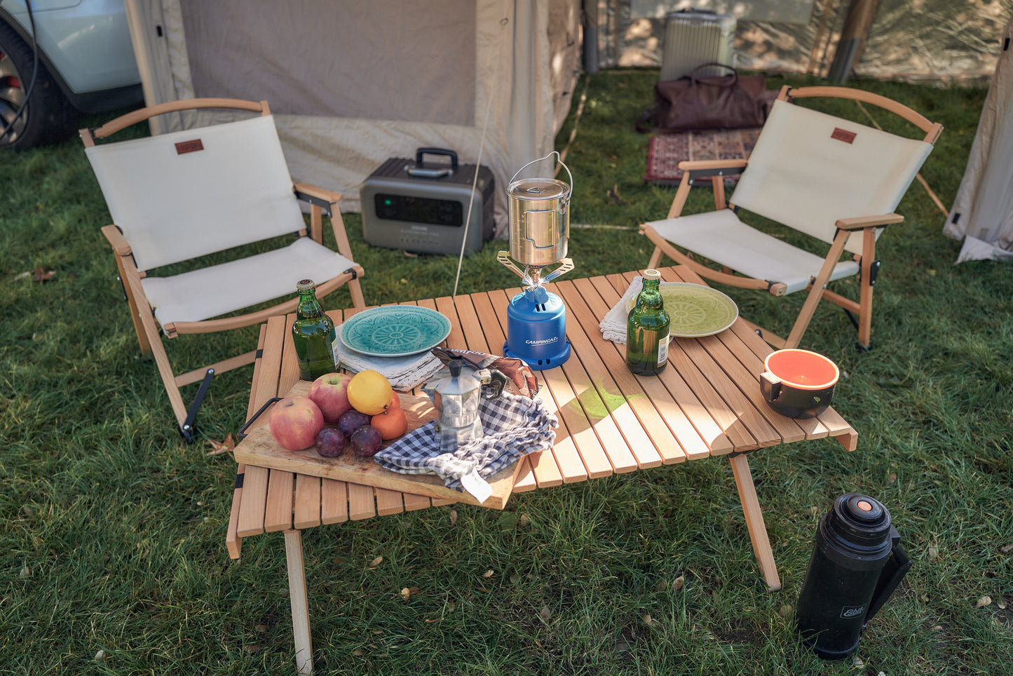 MKCAMP™ foldable solid wood outdoor camping table