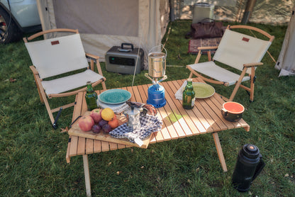 MKCAMP™ foldable solid wood outdoor camping table
