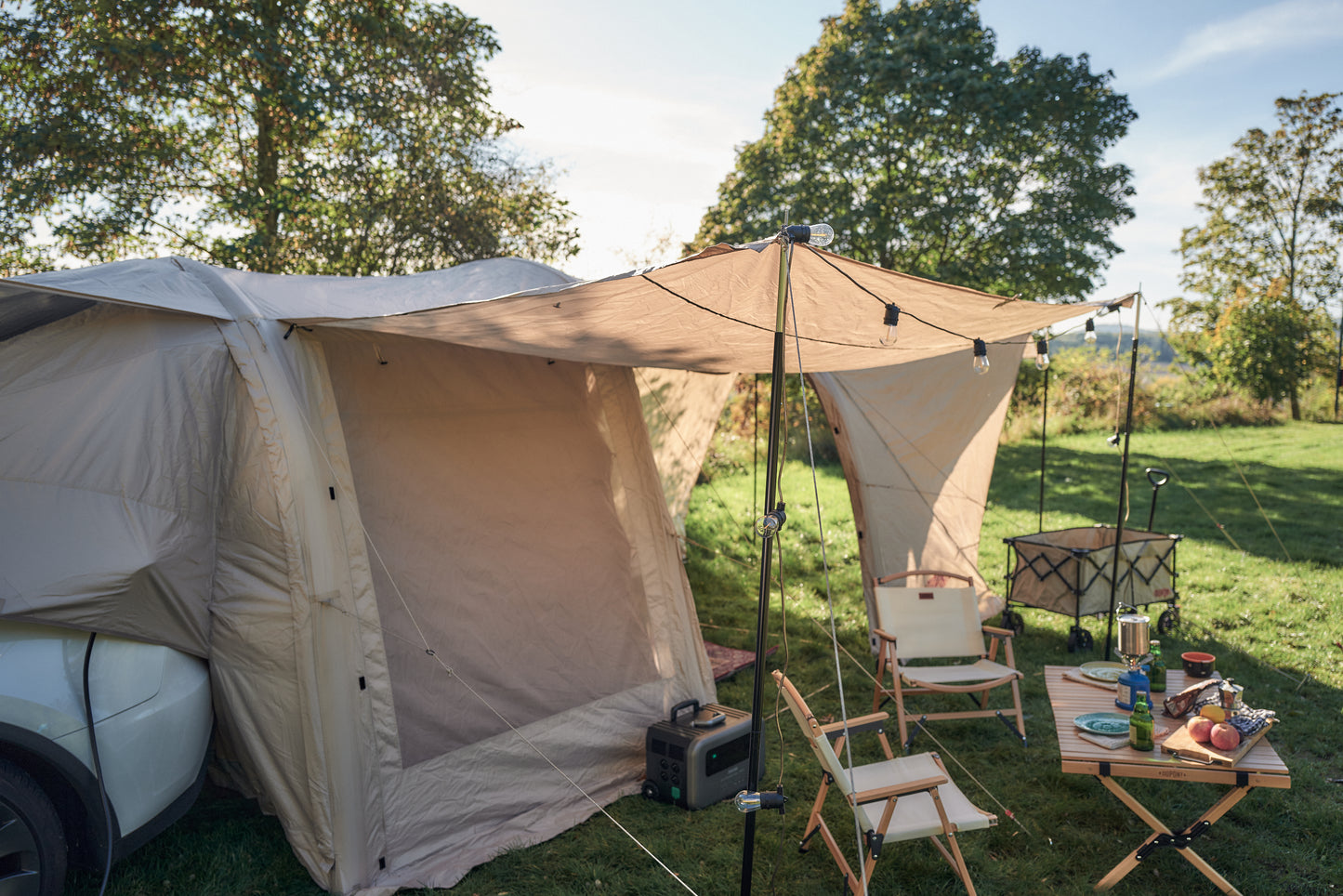 MKCAMP™ Tesla / SUV Camping Two Rooms Oxford Tent