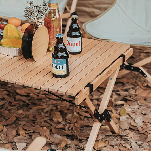 MKCAMP™ faltbarer Camping Tisch aus Massivholz Outdoor