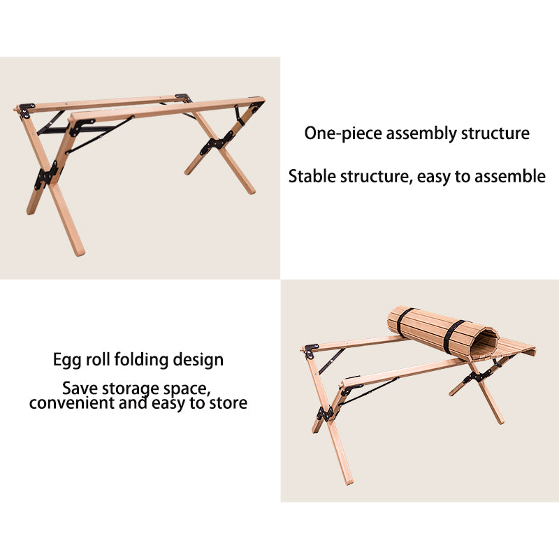 MKCAMP™ foldable solid wood outdoor camping table